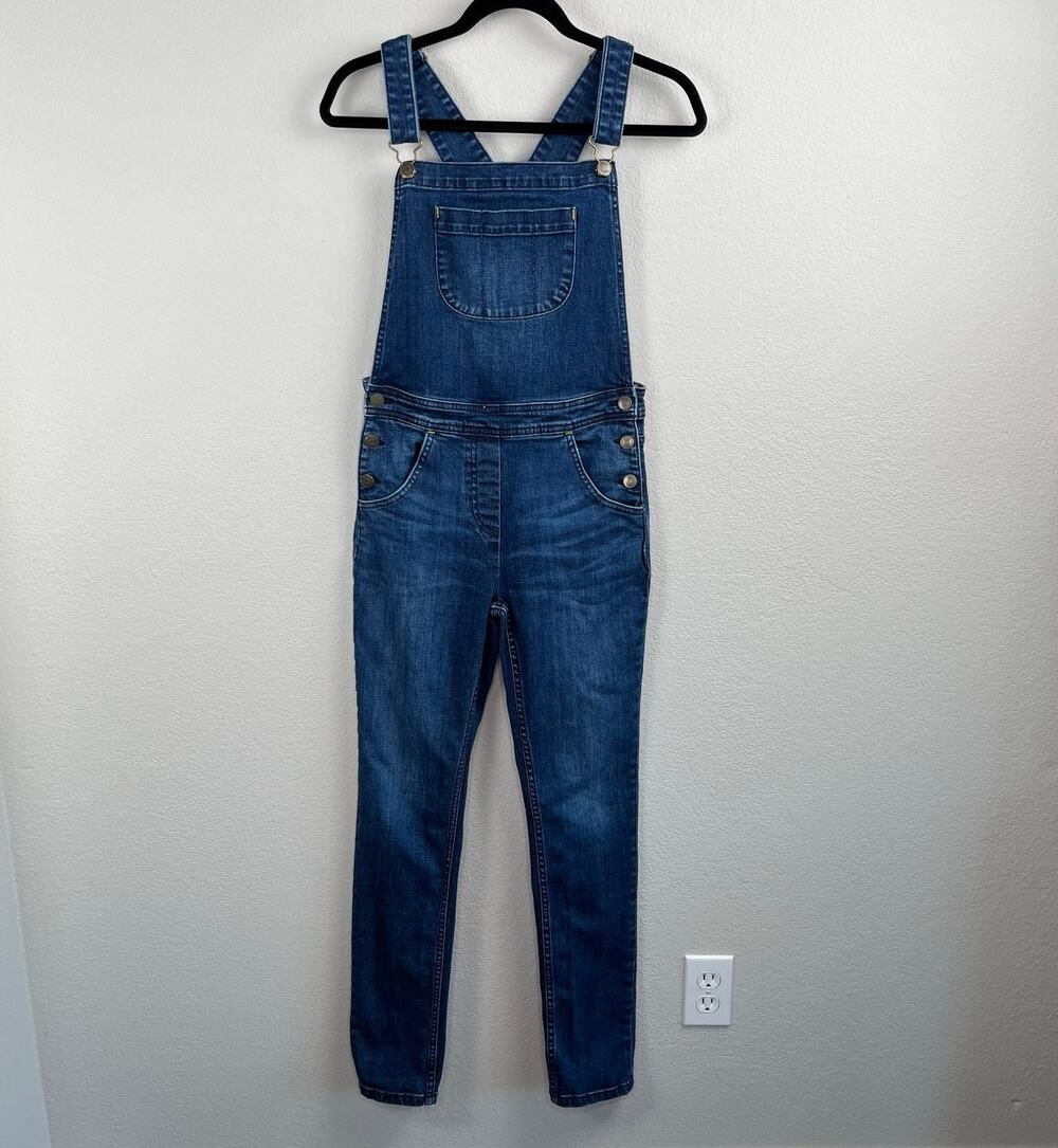 Boden Dark Wash Denim Overalls Girls 15-16Y Fits Adult XS Straight Leg Cotton